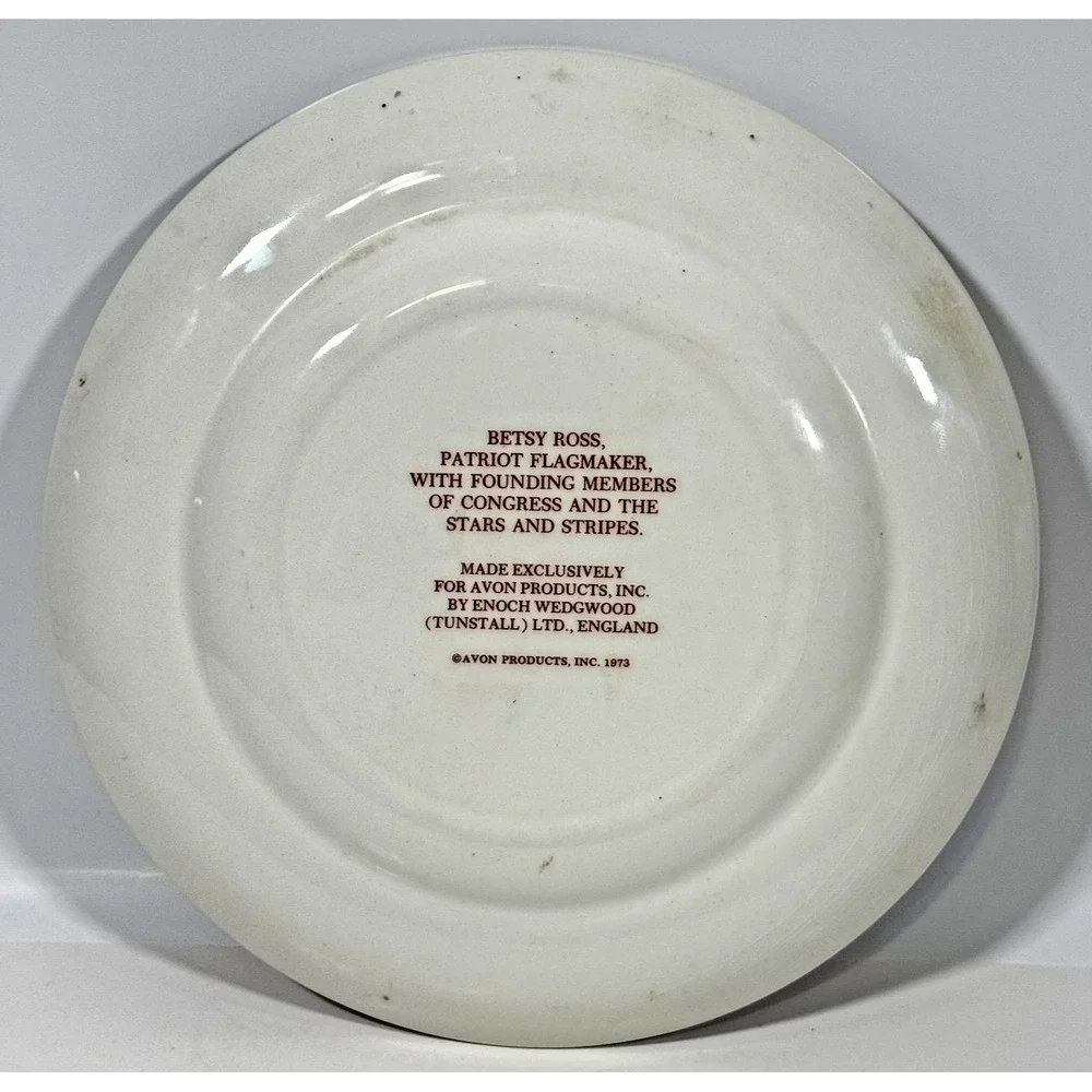 Avon Betsy Ross Collector Plate White Gold 1973 James Avati Wedgwood